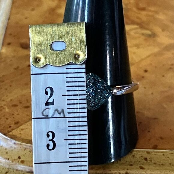 Genuine Blue Diamond Sterling Silver Ring Size 11 - Picture 7 of 9